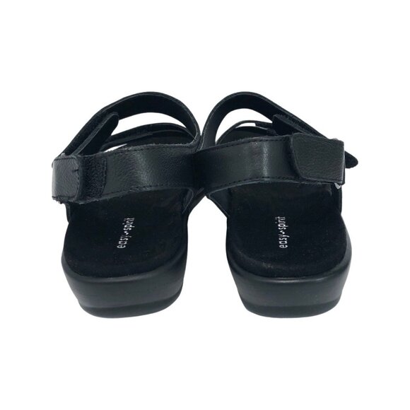 Easy Spirit Sandals Womens 7 Narrow Hartwell Black Leather Strappy Slingback New - Picture 8 of 9